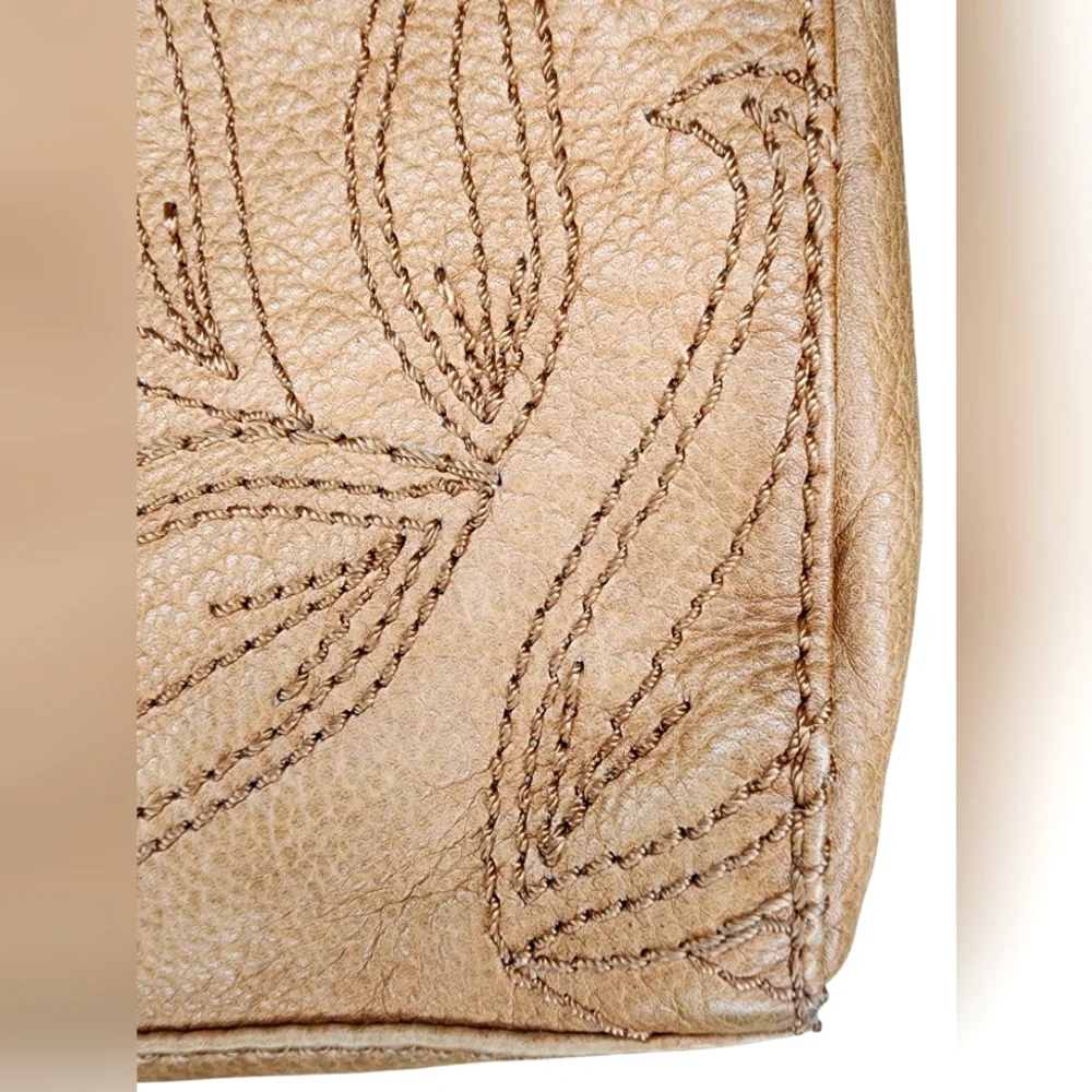 FRYE Hadley embroidered leather crossbody bag, brown/brass - Picture 3 of 9